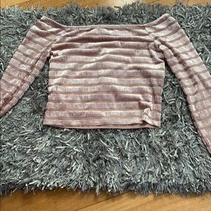 Velvet off the shoulder crop top